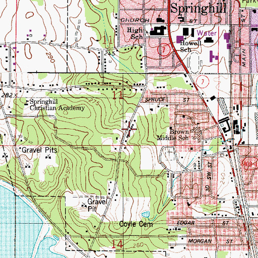 Topographic Map of Robin Hood Subdivision, LA