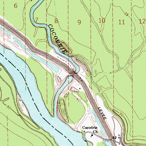 Topographic Map of Bayou Cocodrie Drainage Structure, LA