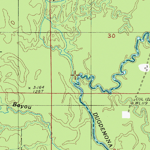 Topographic Map of Browns Creek, LA