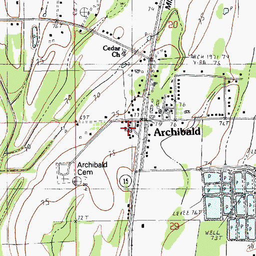 Topographic Map of Richland Alternative School, LA