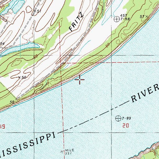 Topographic Map of Fritz Island Dikes, LA