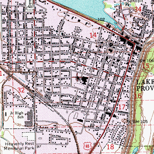 Topographic Map of Lake Providence Senior High School, LA