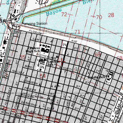 Topographic Map of Congregation Baptist Church, LA