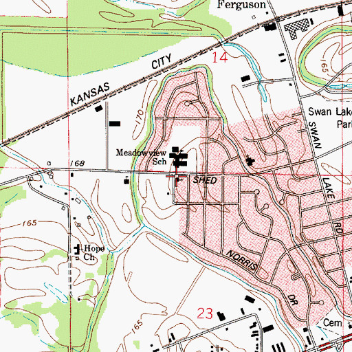Topographic Map of Bossier Apostolic Tabernacle, LA