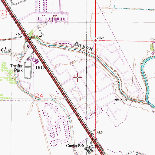 Topographic Map of Golden Meadows, LA