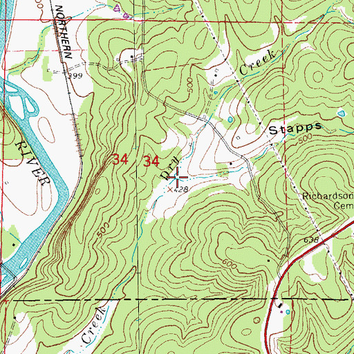 Topographic Map of Stapps Hollow, AR