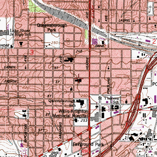 Topographic Map of Zion Baptist Church, LA