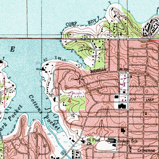 Topographic Map of Cross Lake Hills South, LA
