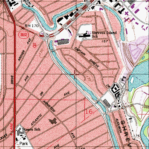Topographic Map of East Kings Highway Park, LA