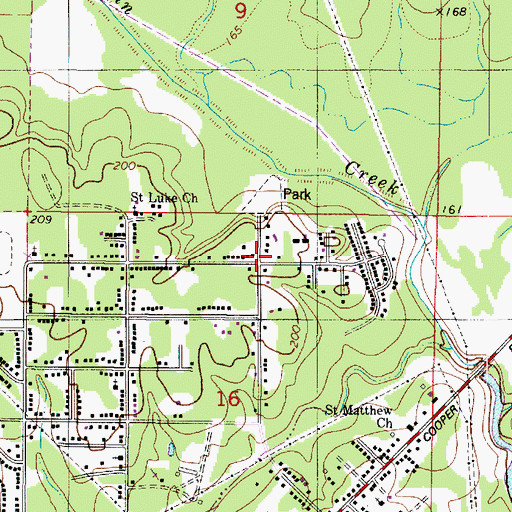 Topographic Map of Hanna Park, LA