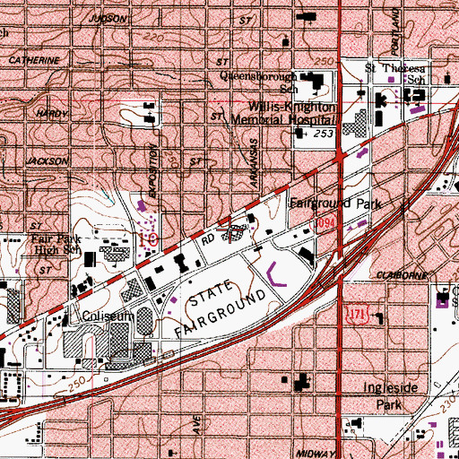 Topographic Map of Louisiana State Museum-Shreveport, LA