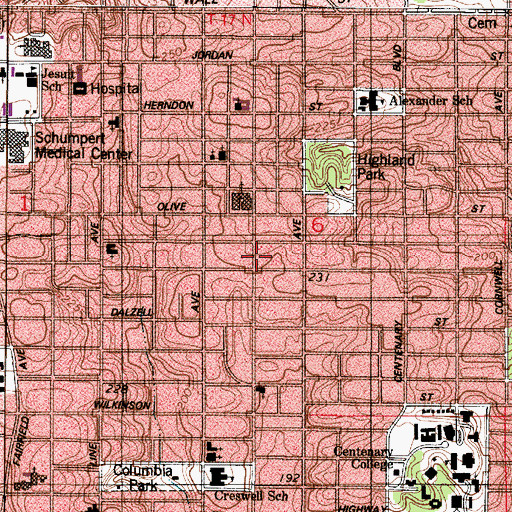 Topographic Map of Metropolitan Community Church, LA