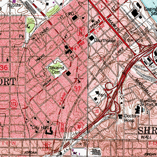 Topographic Map of Saint Marks Episcopal Church, LA