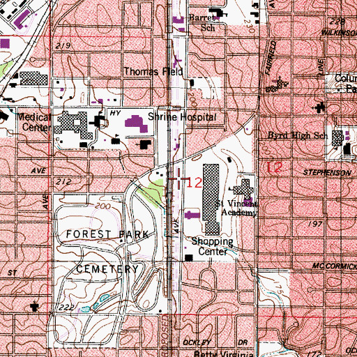 Topographic Map of Harrison Shopping Center, LA