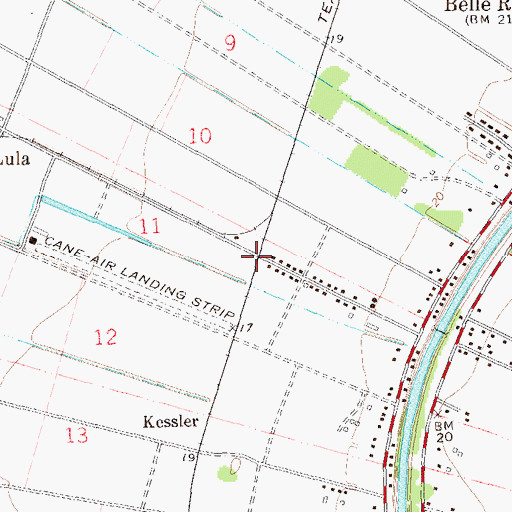 Topographic Map of Monty, LA