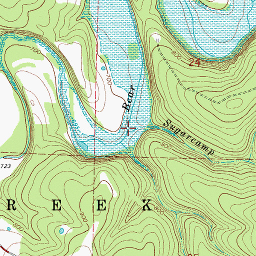 Topographic Map of Sugarcamp Branch, AR