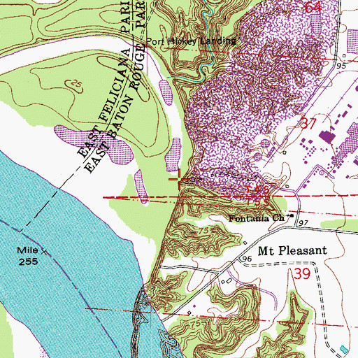 Topographic Map of Fontania Landing, LA