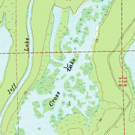 Topographic Map of Cross Lake, LA
