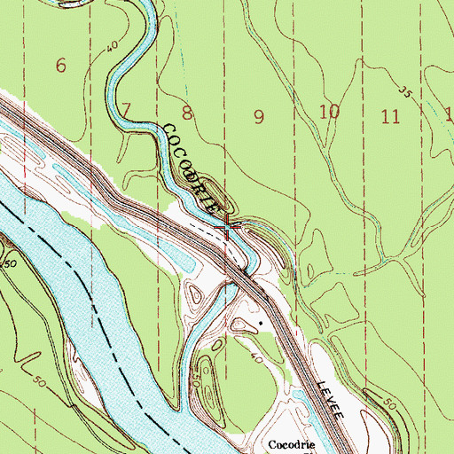 Topographic Map of Grand Cutoff Bayou, LA