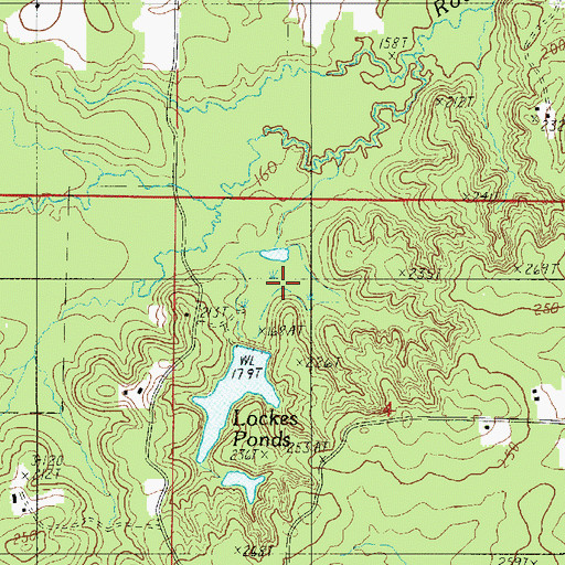 Topographic Map of Lockes Ponds, LA