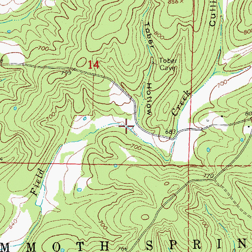 Topographic Map of Tober Hollow, AR