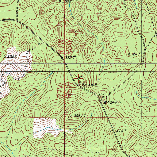 Topographic Map of Hickory Hill Lookout Tower, LA