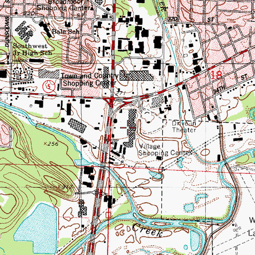 Topographic Map of Village Shopping Center, AR