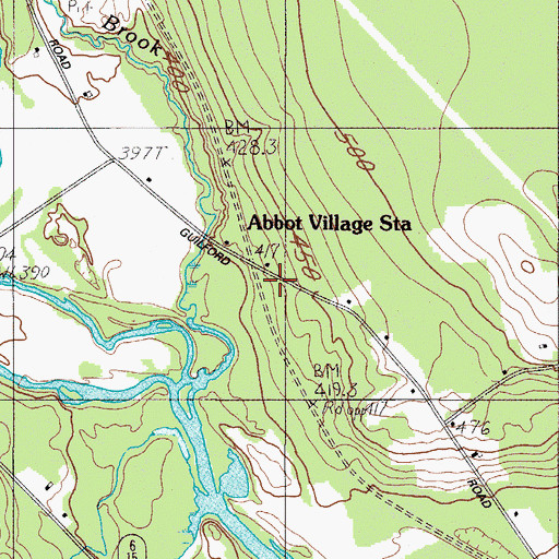 Topographic Map of Abbot Village Station, ME