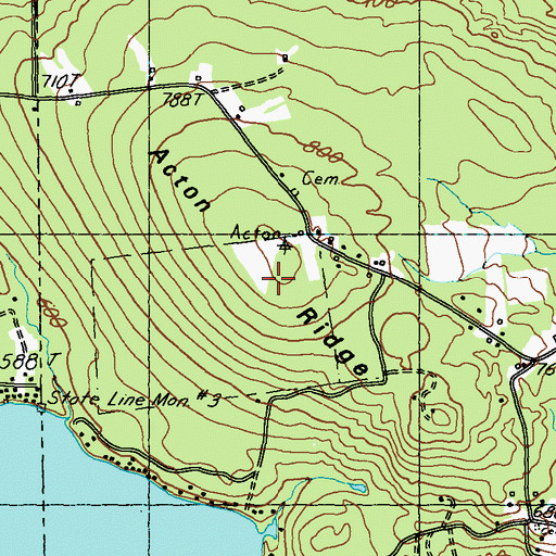 Topographic Map of Acton Ridge, ME