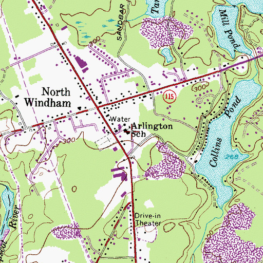 Topographic Map of Arlington School, ME