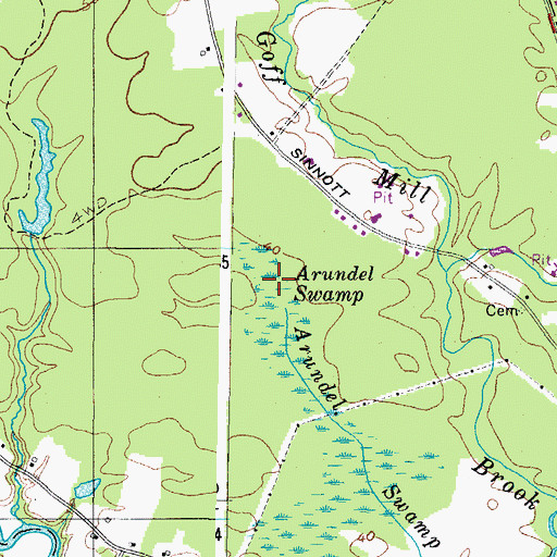 Topographic Map of Arundel Swamp, ME