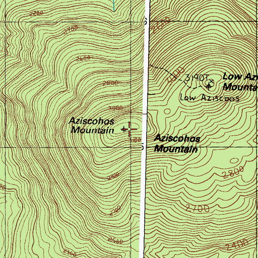 Topographic Map of Aziscohos Mountain, ME