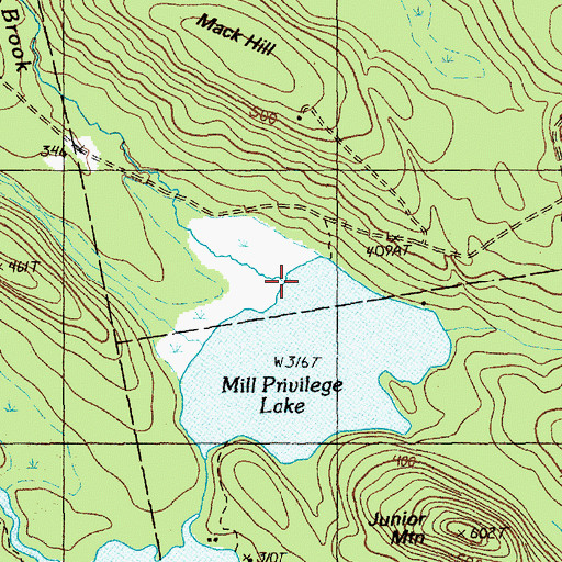 Topographic Map of Barker Brook, ME