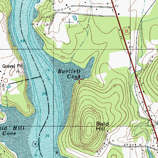 Topographic Map of Bartlett Cove, ME