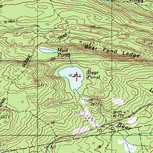 Topographic Map of Bear Pond, ME