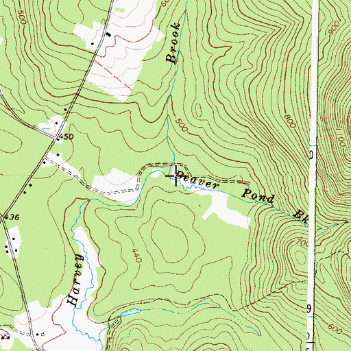 Topographic Map of Beaver Pond Brook, ME
