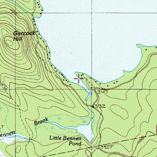 Topographic Map of Bennett Brook, ME