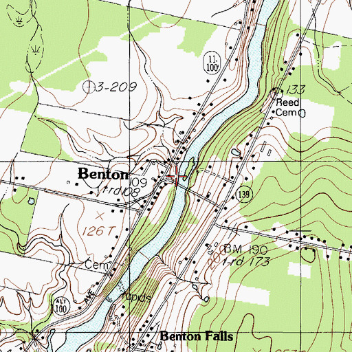 Topographic Map of Benton, ME