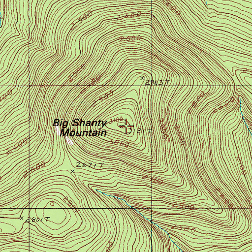 Topographic Map of Big Shanty Mountain, ME