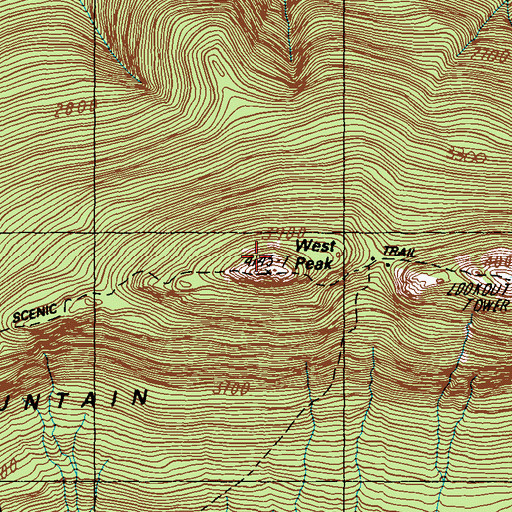 Topographic Map of Mount Bigelow, ME