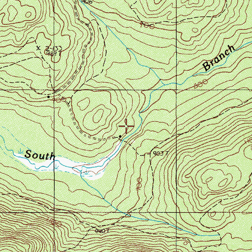 Topographic Map of Birch River Camp, ME