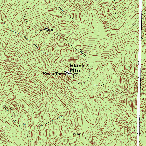 Topographic Map of Black Mountain, ME