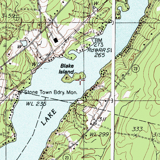 Topographic Map of Blake Island, ME