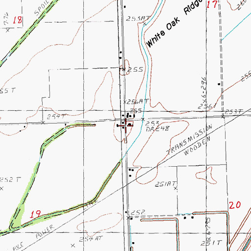 Topographic Map of White Oak Church, AR