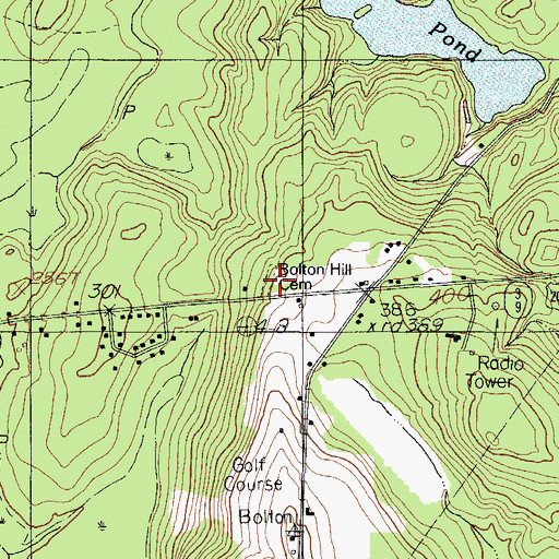 Topographic Map of Bolton Hill Cemetery, ME