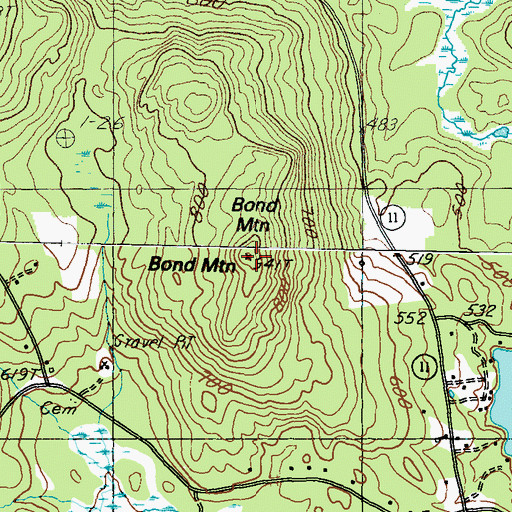Topographic Map of Bond Mountain, ME