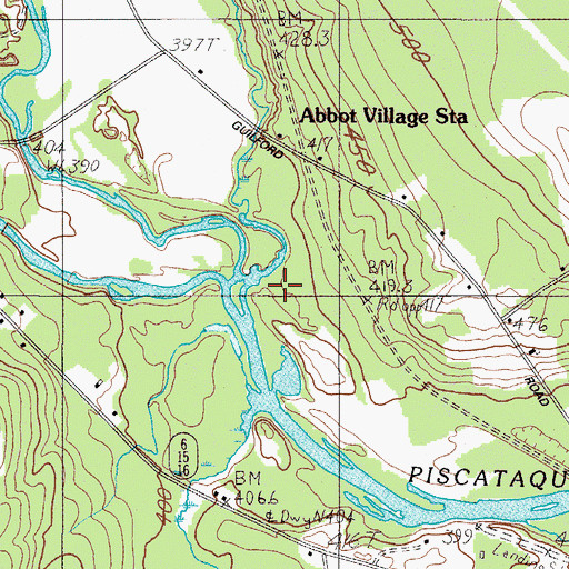 Topographic Map of Brown Brook, ME