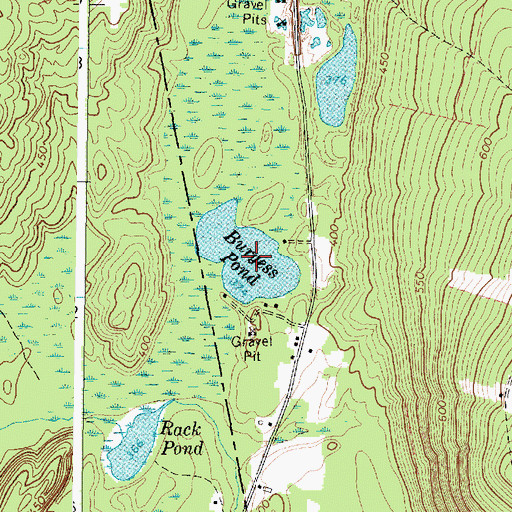 Topographic Map of Burgess Pond, ME