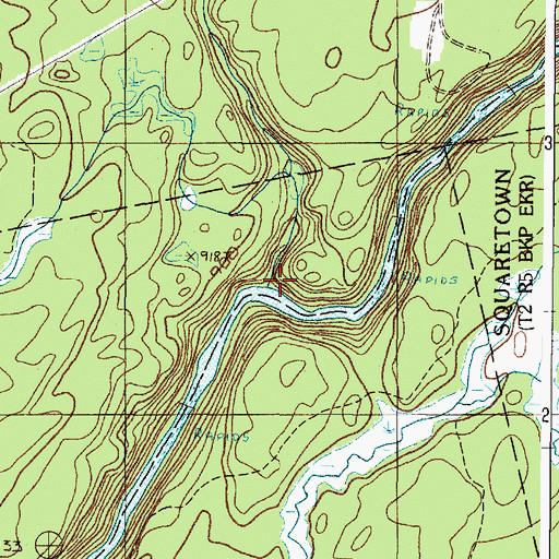 Topographic Map of Chase Stream, ME