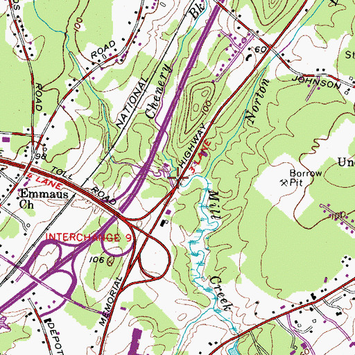 Topographic Map of Chenery Brook, ME